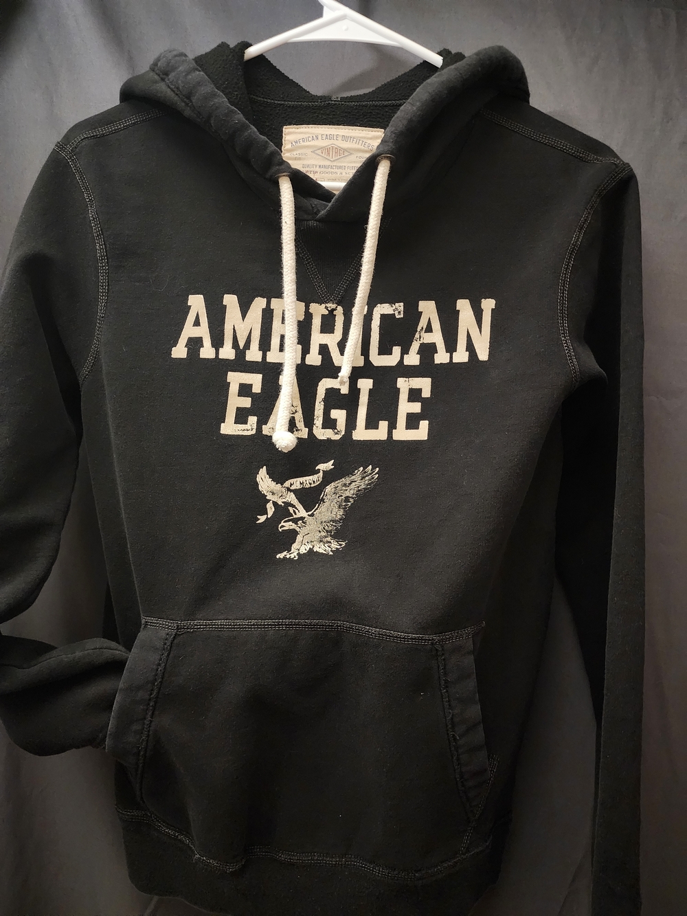 American Eagle Outfitters Black Logo Hoodie - Black